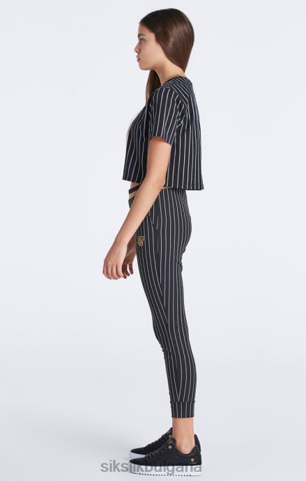 облекло SikSilk джогинг с черно бейзболно райе момичета 486F8348