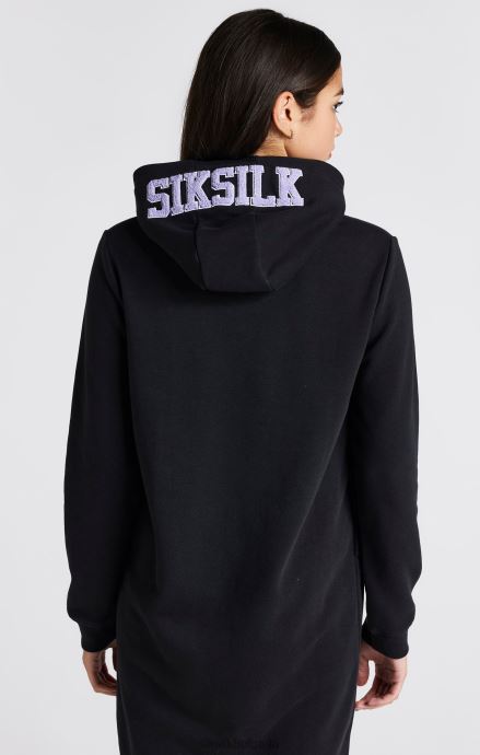 облекло SikSilk черна рокля с качулка с лого на университета момичета 486F8344