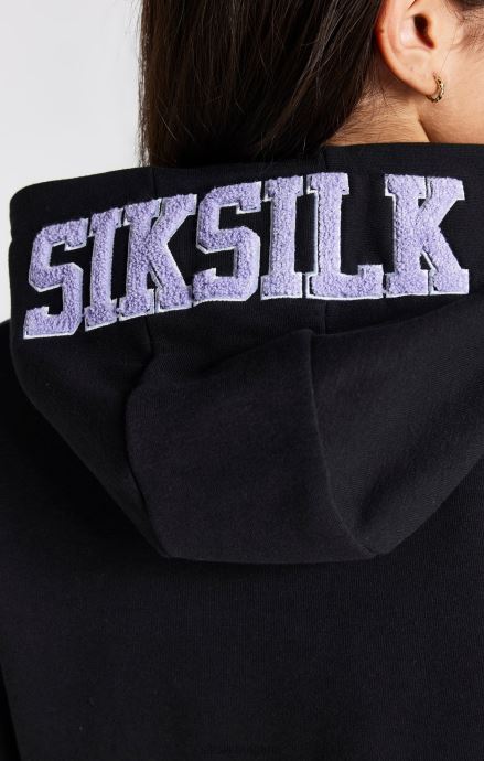 облекло SikSilk черна рокля с качулка с лого на университета момичета 486F8344