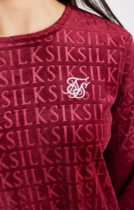 облекло SikSilk розова велурена тениска с дълъг ръкав момичета 486F8345