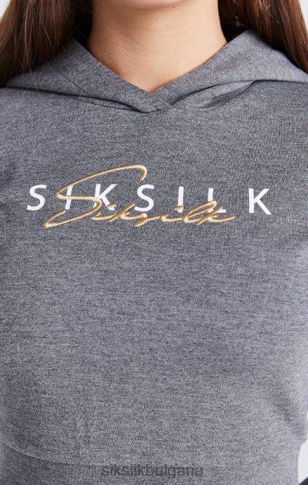 облекло SikSilk горна част на пистата със сив мергел момичета 486F8329