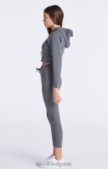 облекло SikSilk горна част на пистата със сив мергел момичета 486F8329