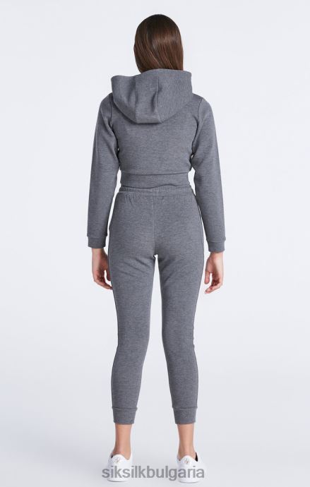 облекло SikSilk горна част на пистата със сив мергел момичета 486F8329