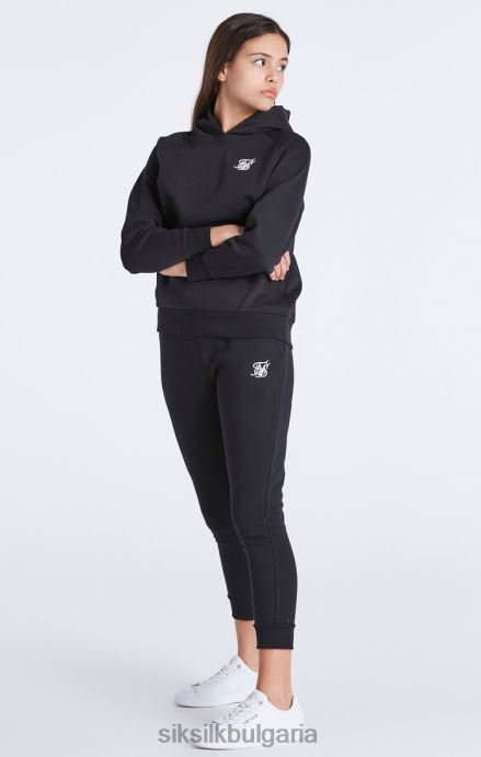 облекло SikSilk черна суичър с качулка през главата момичета 486F8335
