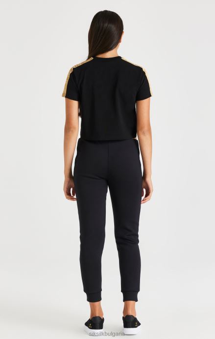 облекло SikSilk тениска реглан с метална лента - черна момичета 486F8316