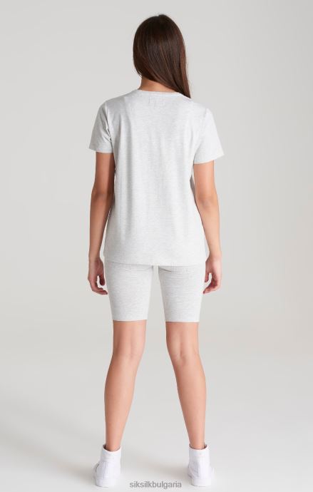 облекло SikSilk тениска с подпис на сиво мергелно гадже момичета 486F8322