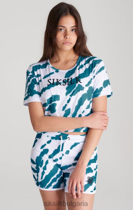 облекло SikSilk изрязана тениска с бяла вратовръзка момичета 486F8323