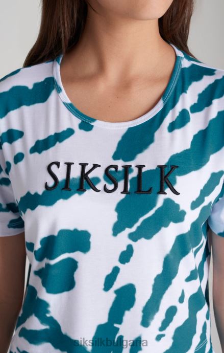 облекло SikSilk изрязана тениска с бяла вратовръзка момичета 486F8323