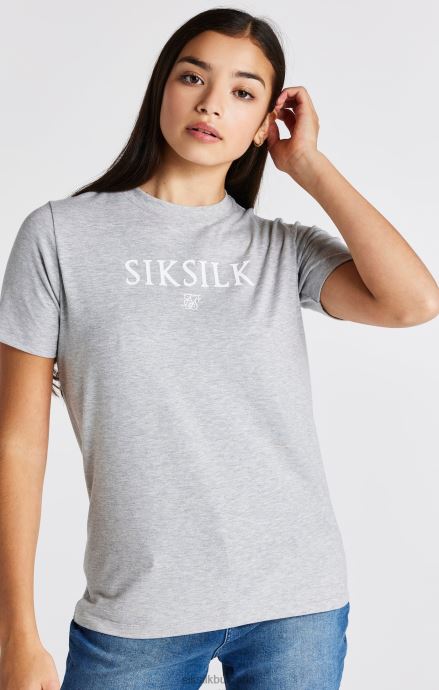 облекло SikSilk тениска с марка grey marl момичета 486F8318
