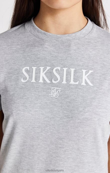 облекло SikSilk тениска с марка grey marl момичета 486F8318