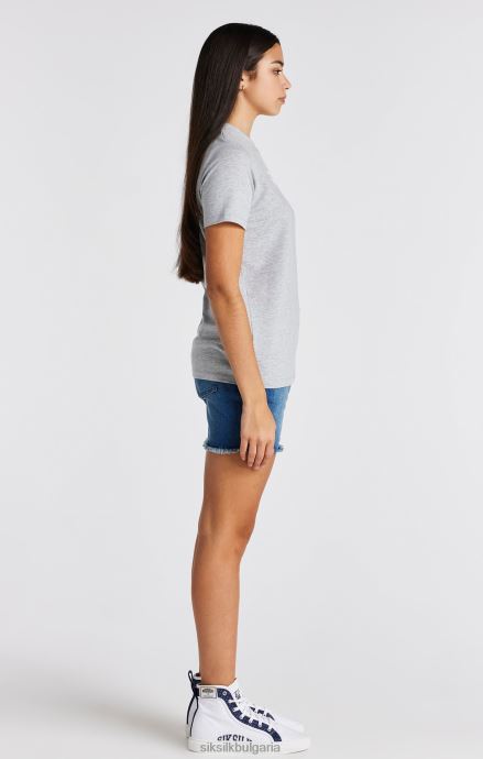 облекло SikSilk тениска с марка grey marl момичета 486F8318