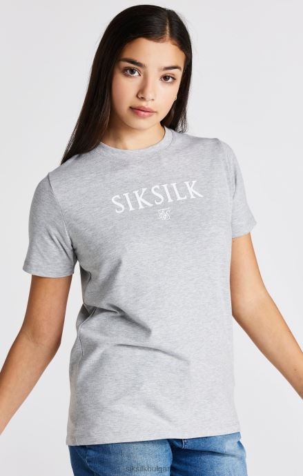 облекло SikSilk тениска с марка grey marl момичета 486F8318
