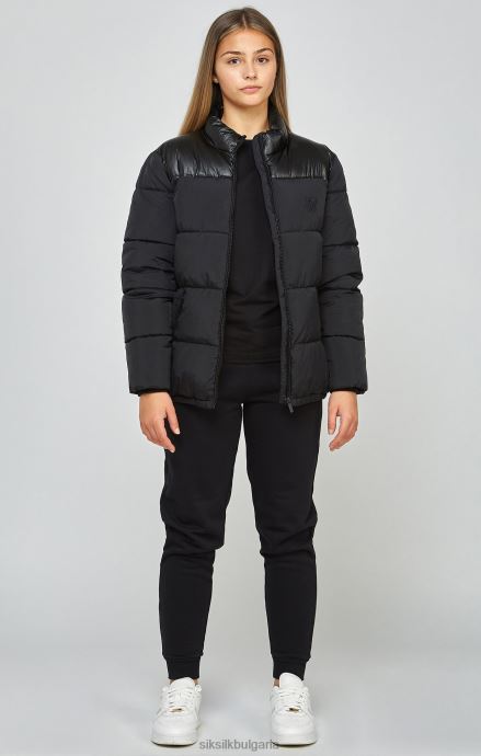 облекло SikSilk черно яке с балон с цип момичета 486F8340