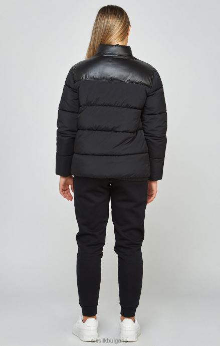 облекло SikSilk черно яке с балон с цип момичета 486F8340